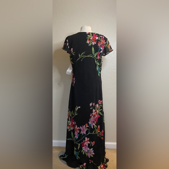 Mlle Gabrielle Black Floral Maxi Dress - Size 20 - Picture 10 of 14